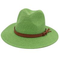 Unisex Pastoral Solid Color Wide Eaves Straw Hat sku image 3