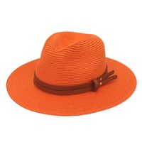 Unisex Pastoral Solid Color Wide Eaves Straw Hat sku image 8