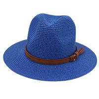 Unisex Pastoral Solid Color Wide Eaves Straw Hat sku image 18