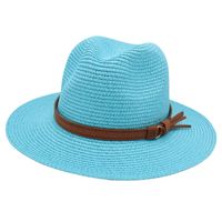 Unisex Pastoral Solid Color Wide Eaves Straw Hat sku image 20
