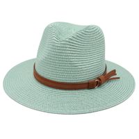 Unisex Pastoral Solid Color Wide Eaves Straw Hat sku image 22