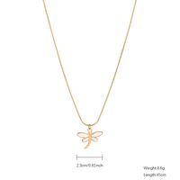 Simple Style Classic Style Dragonfly Whale Stainless Steel Plating Gold Plated Pendant Necklace sku image 2