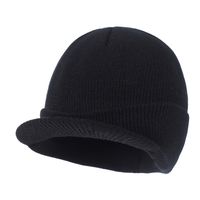 Unisex Simple Style Solid Color Curved Eaves Wool Cap main image 4