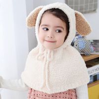 Girl's Sweet Solid Color Pom Poms Shawl 1 Piece main image 1