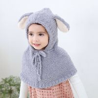 Girl's Sweet Solid Color Pom Poms Shawl 1 Piece main image 5