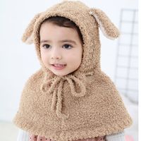 Girl's Sweet Solid Color Pom Poms Shawl 1 Piece main image 4