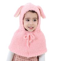 Girl's Sweet Solid Color Pom Poms Shawl 1 Piece main image 3