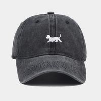 Unisex Cute Retro Simple Style Dog Embroidery Curved Eaves Baseball Cap main image 1