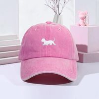 Unisex Cute Retro Simple Style Dog Embroidery Curved Eaves Baseball Cap main image 5