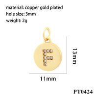 Simple Style Letter Copper Plating Inlay Zircon 18k Gold Plated Charms main image 2