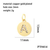 Simple Style Letter Copper Plating Inlay Zircon 18k Gold Plated Charms sku image 1