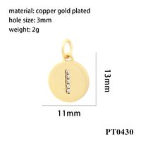 Simple Style Letter Copper Plating Inlay Zircon 18k Gold Plated Charms sku image 9