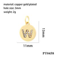 Simple Style Letter Copper Plating Inlay Zircon 18k Gold Plated Charms sku image 23
