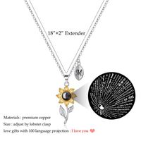 Casual Classic Style Shiny Letter Flower Copper 14k Gold Plated Pendant Necklace In Bulk main image 2