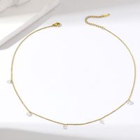 Wholesale Simple Style Circle Stainless Steel Plating Inlay 18k Gold Plated Zircon Necklace main image 5