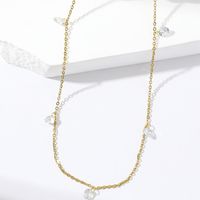 Wholesale Simple Style Circle Stainless Steel Plating Inlay 18k Gold Plated Zircon Necklace main image 3