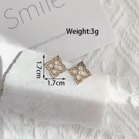 1 Pair Simple Style Classic Style Geometric Inlay Alloy Artificial Rhinestones White Gold Plated Gold Plated Ear Studs sku image 2