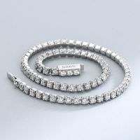 Vêtement De Rue Couleur Unie Argent Sterling Placage Incruster Diamant Artificiel Plaqué Argent Bracelets main image 3