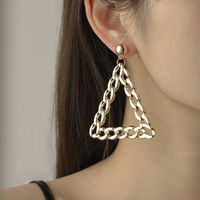 1 Pair Vintage Style Geometric Solid Color Plating Chain Hollow Out Arylic Drop Earrings main image 3