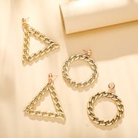 1 Pair Vintage Style Geometric Solid Color Plating Chain Hollow Out Arylic Drop Earrings main image 1