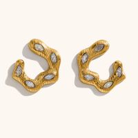 1 Pair Vintage Style Simple Style Irregular Solid Color Plating Stainless Steel 18k Gold Plated Drop Earrings sku image 16