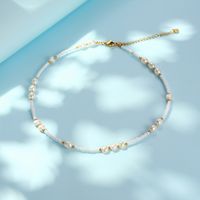 304 Stainless Steel Freshwater Pearl 18K Gold Plated Casual Streetwear Geometric Necklace main image 1