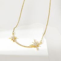 Simple Style Commute Solid Color Stainless Steel Inlay Zircon 14k Gold Plated Necklace main image 1