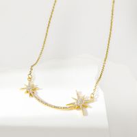 Simple Style Commute Solid Color Stainless Steel Inlay Zircon 14k Gold Plated Necklace main image 5