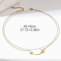 Simple Style Commute Solid Color Stainless Steel Inlay Zircon 14k Gold Plated Necklace main image 2