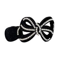 Elegant Lady Bow Knot Flannel Inlay Rhinestones Hair Claws main image 5