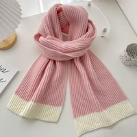 Women's Cute Preppy Style Sweet Color Block Polyester Scarf sku image 1