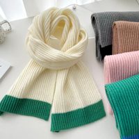Women's Cute Preppy Style Sweet Color Block Polyester Scarf main image 1