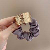 Elegant Lady Streetwear Solid Color Cloth Metal Plating Hair Tie sku image 3