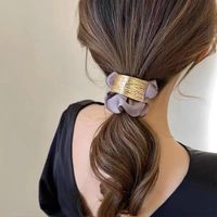 Elegant Lady Streetwear Solid Color Cloth Metal Plating Hair Tie main image 4