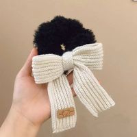 Retro Bow Knot Plush Hair Tie sku image 4