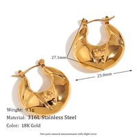1 Pair Vintage Style Simple Style Irregular Solid Color Plating Stainless Steel 18k Gold Plated Drop Earrings sku image 28