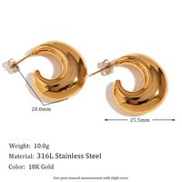 1 Pair Vintage Style Simple Style Irregular Solid Color Plating Stainless Steel 18k Gold Plated Drop Earrings sku image 24