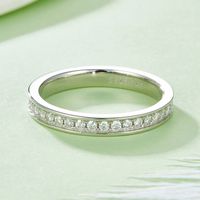 Classic Style Streetwear Round Sterling Silver White Gold Plated Moissanite Rings In Bulk main image 1