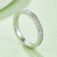 Classic Style Streetwear Round Sterling Silver White Gold Plated Moissanite Rings In Bulk main image 3