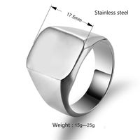 304 Stainless Steel 18K Gold Plated Hip-Hop Retro Plating Solid Color Rings main image 2