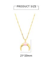 Simple Style Moon Copper Enamel Plating Inlay Zircon 18k Gold Plated Pendant Necklace main image 2