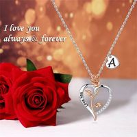 Wholesale Casual Classic Style Letter Heart Shape Rose 304 Stainless Steel Copper Plating Inlay Zircon main image 5