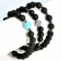 Streetwear Cross Natural Stone Beaded Men's Bracelets main image 6