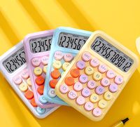 1 Piece Solid Color Learning  Abs+lcd Preppy Style Calculator main image 4