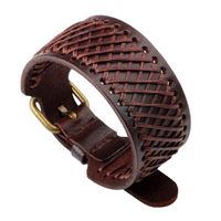Hip-hop Vintage Style Simple Style Geometric Alloy Leather Braid Men's Wristband main image 8