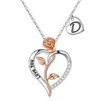 Wholesale Casual Classic Style Letter Heart Shape Rose 304 Stainless Steel Copper Plating Inlay Zircon sku image 3