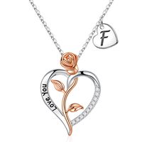 Wholesale Casual Classic Style Letter Heart Shape Rose 304 Stainless Steel Copper Plating Inlay Zircon sku image 5