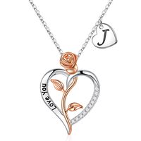 Wholesale Casual Classic Style Letter Heart Shape Rose 304 Stainless Steel Copper Plating Inlay Zircon sku image 8