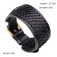 Hip-hop Vintage Style Simple Style Geometric Alloy Leather Braid Men's Wristband sku image 3