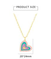 Romantic Simple Style Heart Shape Copper Enamel Plating 18k Gold Plated Pendant Necklace main image 2